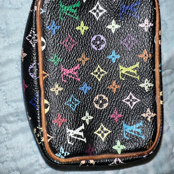 Authentic Louis Vuitton Multicolor Black Murakami Trousse Wapity Pouch & Strap - Picture 2 of 16